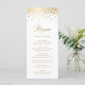 Faux Gold Foil Confetti Élégante carte de menu de  (Debout devant)