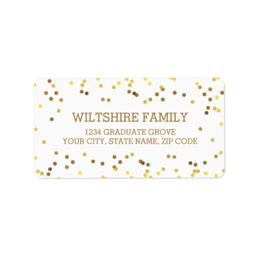 Faux Gold Foil Confetti Etiket (Voorkant)