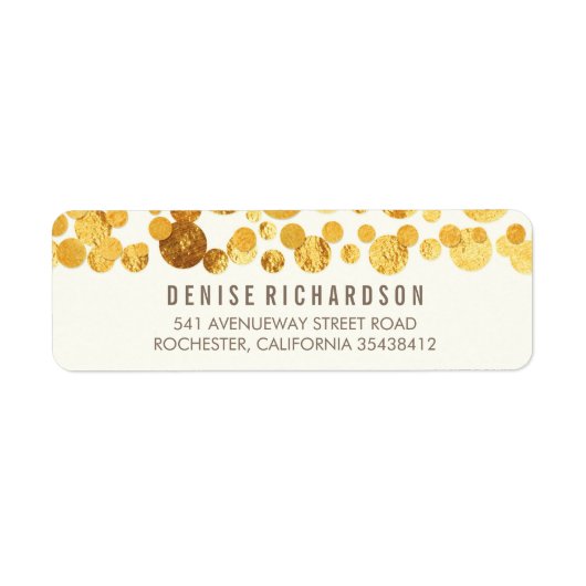 Faux Gold Foil Confetti Etiket (Voorkant)