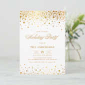 Faux Gold Foil Confetti Fête Invitation (Debout devant)