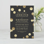 Faux Gold Foil Confetti huwelijksuitnodigingen Kaart (Staand voorkant)