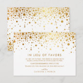 Faux Gold Foil Confetti in Lieu Favors Informatiekaartje (Voorkant / Achterkant)