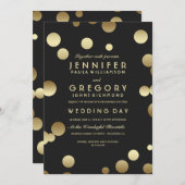 Faux Gold Foil Confetti Invitations de mariage (Devant / Derrière)