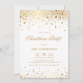 Faux Gold Foil Confetti Kerstfeest Uitnodiging (Voorkant)
