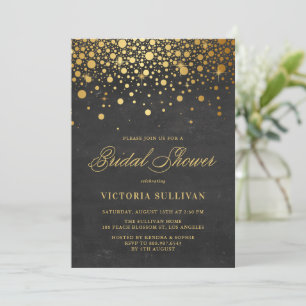 Faux Gold Foil Confetti Krijtbord Vrijgezellenfe Kaart