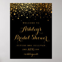 Faux Gold Foil Confetti Modern Black Vrijgezellenf