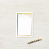Faux Gold Foil Confetti Notitieblok Post-it® Notes (Op bureau)