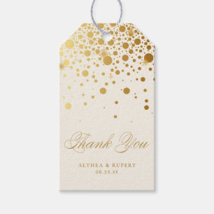 Faux Gold Foil Confetti Stip Hartelijk dank Ivor Cadeaulabel
