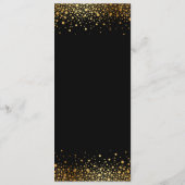 Faux Gold Foil Confetti Stippen Black Weduwmenu Menu (Achterkant)