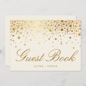 Faux Gold Foil Confetti Stippen | Ivory Guest Book (Voorkant / Achterkant)