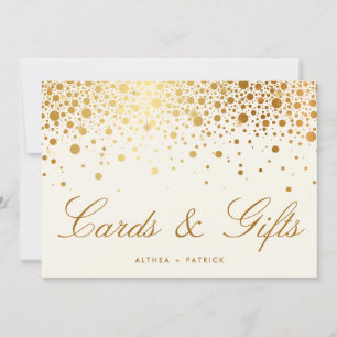 Faux Gold Foil Confetti Stippen Ivory-Kaarten en Kaart