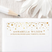 Faux Gold Foil Confetti Stippen Moderne Etiket (Insitu)