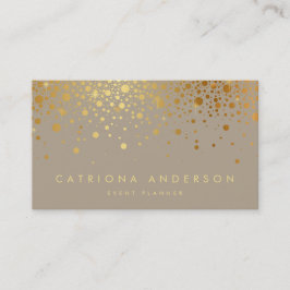 Faux Gold Foil Confetti Stippen Moderne Visitekaar Visitekaartje
