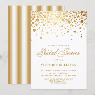 Faux Gold Foil Confetti Stippen Vrijgezellenfeest Kaart
