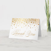 Faux Gold Foil Confetti Stippen Weddenschap Bedankkaart (Voorkant)