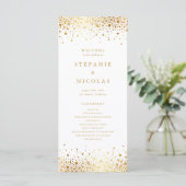 Faux Gold Foil Confetti Stippen Weddenschap Programma (Staand voorkant)