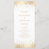Faux Gold Foil Confetti Stippen Weddenschap Programma (Voorkant)