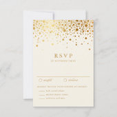 Faux Gold Foil Confetti Stippen Weddenschap RSVP | (Voorkant)