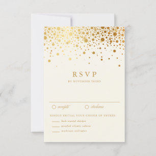 Faux Gold Foil Confetti Stippen Weddenschap RSVP  