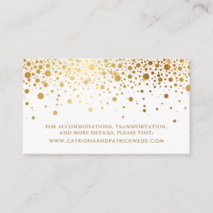 Faux Gold Foil Confetti Stippen Weddenschap Websit Informatiekaartje