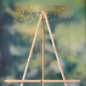 Faux Gold Foil Confetti Stippen White Weddenschap  Acryl Bord (Neutraal)