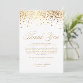 Faux Gold Foil Confetti Stippen White Wedding Bedankkaart (Staand voorkant)