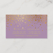 Faux Gold Foil Confetti Visitekaartje | LILA (Achterkant)