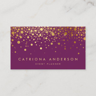 Faux Gold Foil Confetti Visitekaartje PAARS II