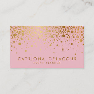 Faux Gold Foil Confetti Visitekaartje   Roze
