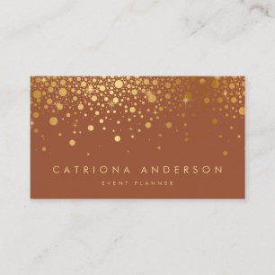 Faux Gold Foil Confetti Visitekaartje terracotta