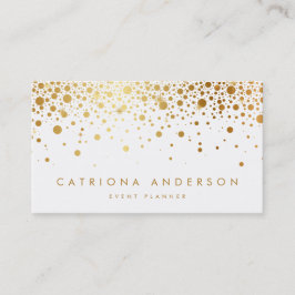 Faux Gold Foil Confetti Visitekaartje | wit