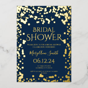 Faux Gold Foil Confetti Vrijgezellenfeest Navy Blu Folie Uitnodiging