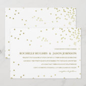 Faux Gold Foil Confetti Wedding Announding Kaart (Voorkant / Achterkant)