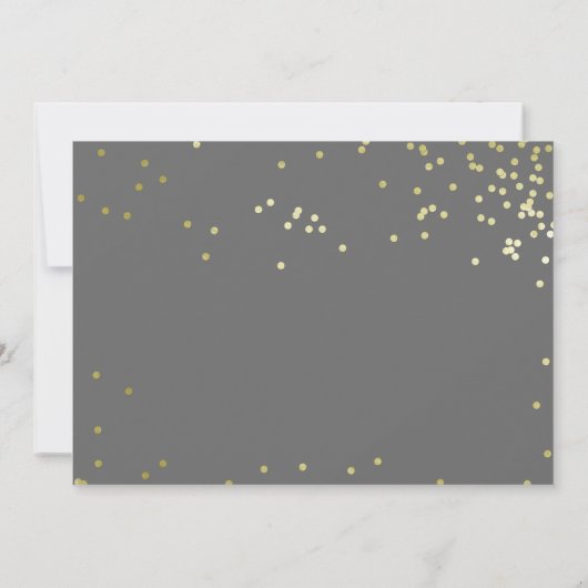 Faux Gold Foil Confetti Wedding Announding Kaart (Achterkant)