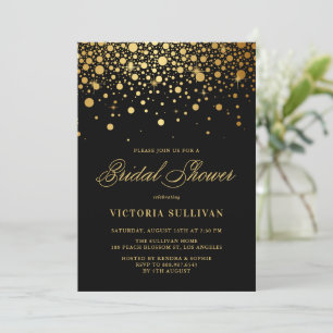 Faux Gold Foil Confetti Zwart Vrijgezellenfeest Kaart