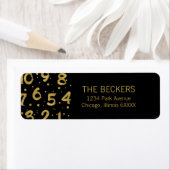 Faux Gold Foil Countdown New Year's Address Label (Insitu)