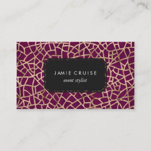 Faux Gold Foil Crackle en Paarse Professional Visitekaartje