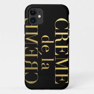 Faux Gold Foil Creme de la Creme Black iPhone 11 Hoesje