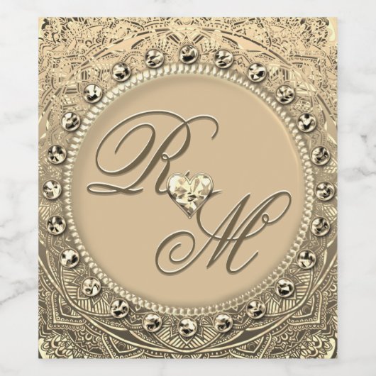Faux Gold Foil Eigen waslabel Wijn Etiket (Enkel label)