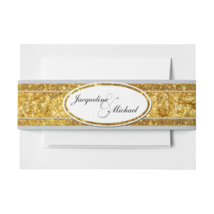 Faux Gold Foil Elegant Formal Classy Wedding Band Uitnodigingen Wikkel