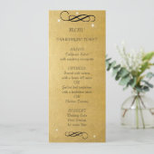 Faux Gold Foil, Élégant, Menu Mariage (Debout devant)