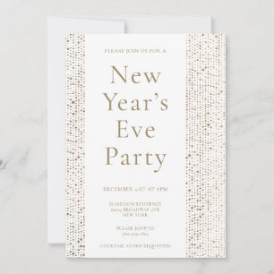 Faux Gold Foil Elegant New Years Eve Party Uitnodi Feestdagenkaart