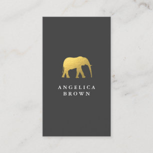 Faux Gold Foil Elephant Logo Visitekaartje