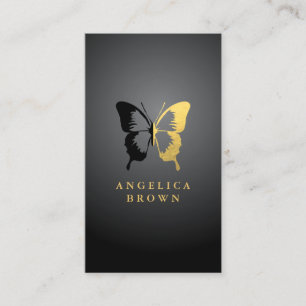 Faux Gold Foil en Black Butterfly Visitekaartje