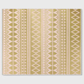 Faux Gold Foil Geometric Aztec Pattern Cadeaupapier (Vlak)