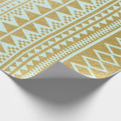 Faux Gold Foil Geometric Aztec Pattern Cadeaupapier (Hoek)