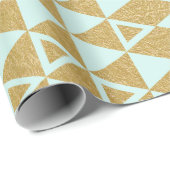 Faux Gold Foil Geometric Triangle Patroon Cadeaupapier (Rol Hoek)