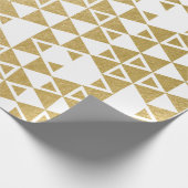 Faux Gold Foil Geometric Triangle Patroon Cadeaupapier (Hoek)