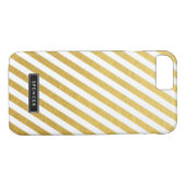 Faux Gold Foil | Gestreepte aangepaste iPhone 7-Ho Case-Mate iPhone Case (Achterkant (Horizontaal))