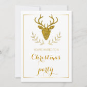 Faux Gold Foil getextureerd Der Head-kerstfeest Kaart (Voorkant)